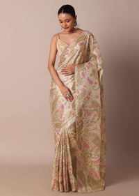 Gold Chanderi Silk Saree With Intricate Zari Embellishments