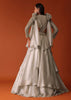 Gold Embroidered Western Bridal Gown In Organza With Shoulder Wings