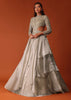 Gold Embroidered Western Bridal Gown In Organza With Shoulder Wings
