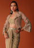 Gold Festive Dhoti Suit Set In Crepe With Foil Embroidery