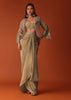 Gold Festive Dhoti Suit Set In Crepe With Foil Embroidery