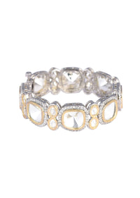 Gold Finish Victorian Style Polki Bangle