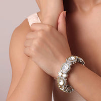 Gold Finish Victorian Style Polki Bangle