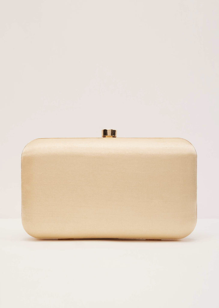 Gold Floral Clutch On Silk Fabric