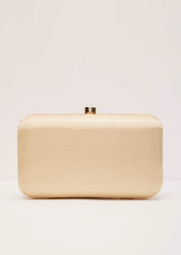 Gold Floral Clutch On Silk Fabric
