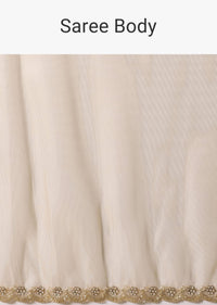 Gold Foil Saree In Tissue With Cut Dana Embroidered Borders