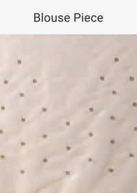 Gold Foil Saree In Tissue With Cut Dana Embroidered Borders