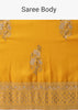 Gold Fusion Yellow Embroidered Saree In Khadi Silk