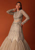 Gold Hand Embroidered Bridal Gown With Attached Cape