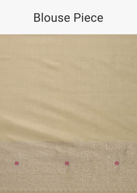 Gold Handloom Banarasi Saree In Uppada Silk With Meenakari Weave And Unstitched Blouse