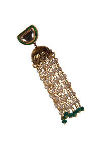 Gold Jhumkis With White Tassels only on Kalki