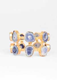 Gold Plated bracelet Studded Blue Semi Precious Stones