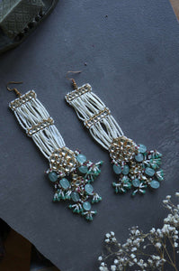 Gold Plated Kundan And Polki Earrings In Silver Alloy