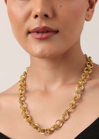 Gold Plated Link Style Long Necklace