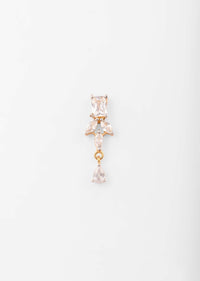 Gold Plated Necklace And Earrings Set With Swarovski Crystals Studded In Intricate Floral Motifs
