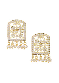 Gold Tone Geometric Kundan Choker Set