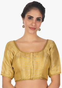 Golden brocaded blouse with golden lace borde