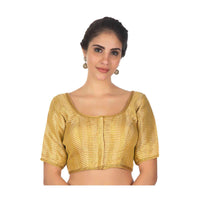 Golden brocaded blouse with golden lace borde