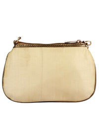 Golden Clutch In Silk With Cut Dana And Sequins Work Online - Kalki Fashion