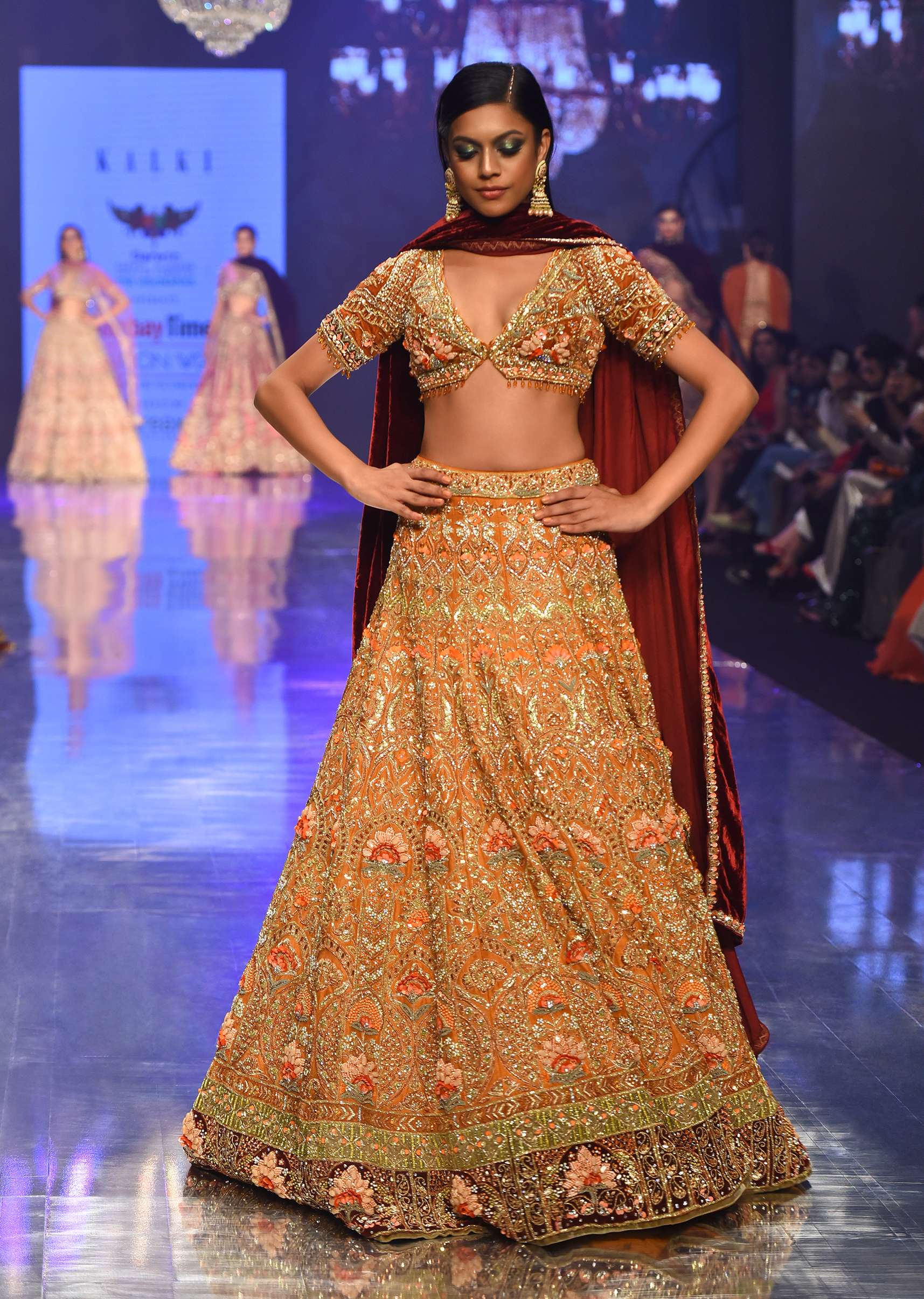 Golden Lehenga Bridal Lehenga In Raw Silk With Heavy Embroidery - NOOR 2022