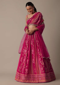 Graceful Pink Lehenga Set With Sequin Embroidery