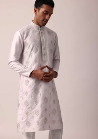 Graceful Pink Silk Kurta Set For Men