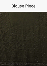 Grape Leaf Saree In Stone Embellishment, Crafted In Satin With Scattered Stones In Geometric Design