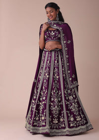 Mulberry Purple Lehenga With Handwork Embroidery