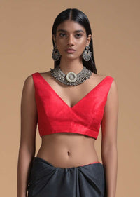 Green And Black Saree In Silk With Color-Blocked Print Online - Kalki Fashion