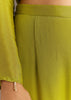Green Chinon Asymmetrical Cut Kurta Sharara With Dupatta