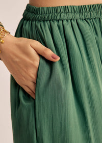 Green Chinon Zardosi Palazzo Suit