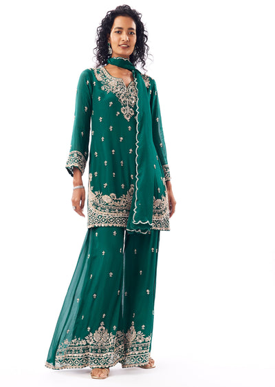 Green Palazzo Suit
