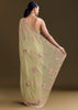 Green Georgette Saree With Kashmiri Bud Embroidery