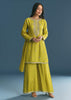 Green Kurta Palazzo Set With Sequins Embroidery