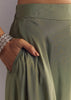Green Raw Silk Croptop With Zardosi Work Palazzo Suit