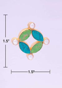 Green Shaded Cut Out Earring With Semi Precious Stone Online - Kalki Fashion