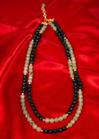 Green shaded double layer faceted bead necklace only on Kalki