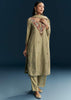 Green Silk Kurta Set With Thread Work
