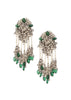 Green And Silver Handcrafted Necklace Set In Mix Metal