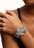 Green And Silver Handcrafted Necklace Set In Mix Metal