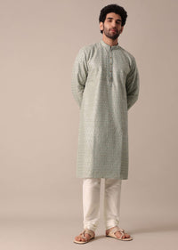 Green Art Silk Embroidered Kurta Set