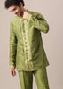 Green Brocade Kurta And Pant Co-ord Set