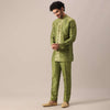 Green Brocade Kurta And Pant Co-ord Set