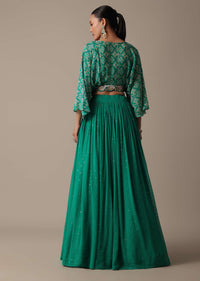 Green Chic Indowestern Georgette Lehenga Set