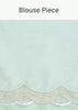 Sea Green Chikankari Saree In Organza Silk With Sequin Scallop Border And Unstitched Blouse Fabric