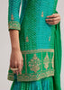 Green Chinon Bandhani Sharara Set