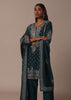 Green Embellished Pant Set With Thread Work Kurta
