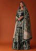 Green Heavily Embroidered Bridal Sharara Suit Set In Velvet