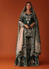 Green Heavily Embroidered Bridal Sharara Suit Set In Velvet