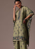 Green Kaftan Sequins Silk Co Ord Set